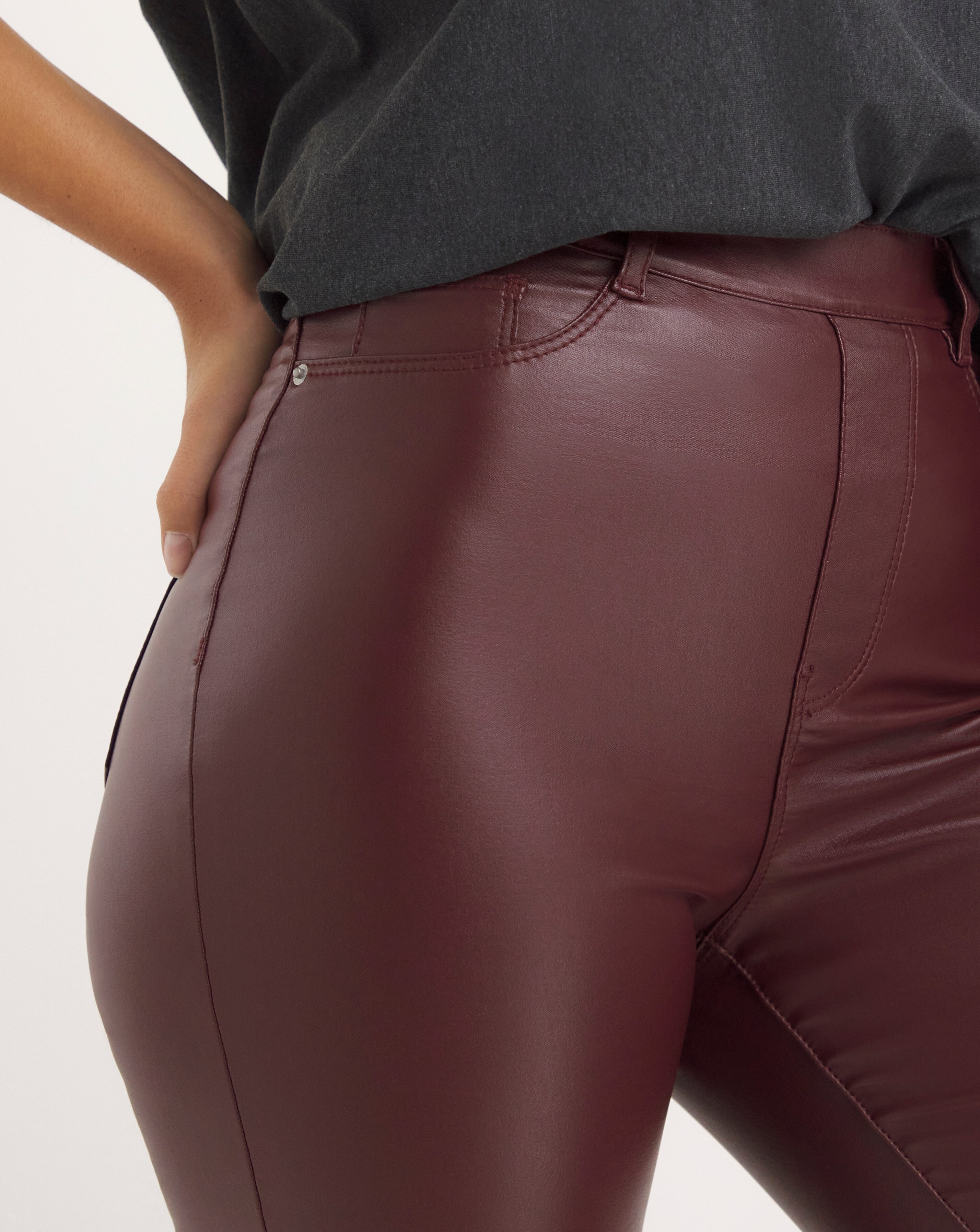 Plum Coated Skinny Jeggings Simply Be