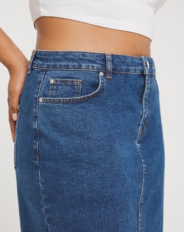 Maxi Front Split Denim Skirt