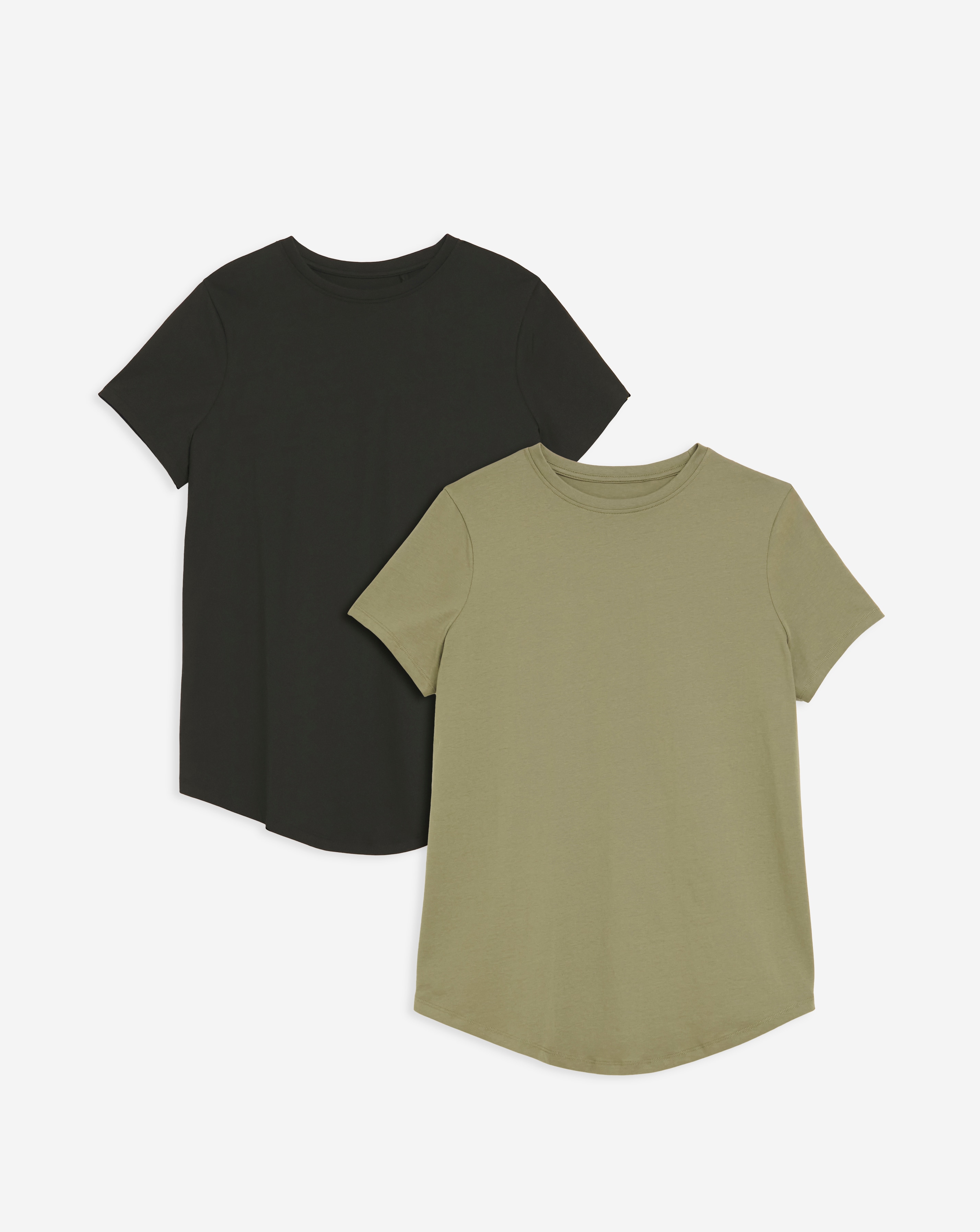 2 Pack Curved Hem Longline T-Shirt