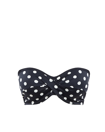 Panache Anya Riva Twist Bandeau Wired Bikini Top Navy Spot