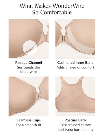 Glamorise Plus Size WonderWire Posture Back Front-Fastening Bra 9265