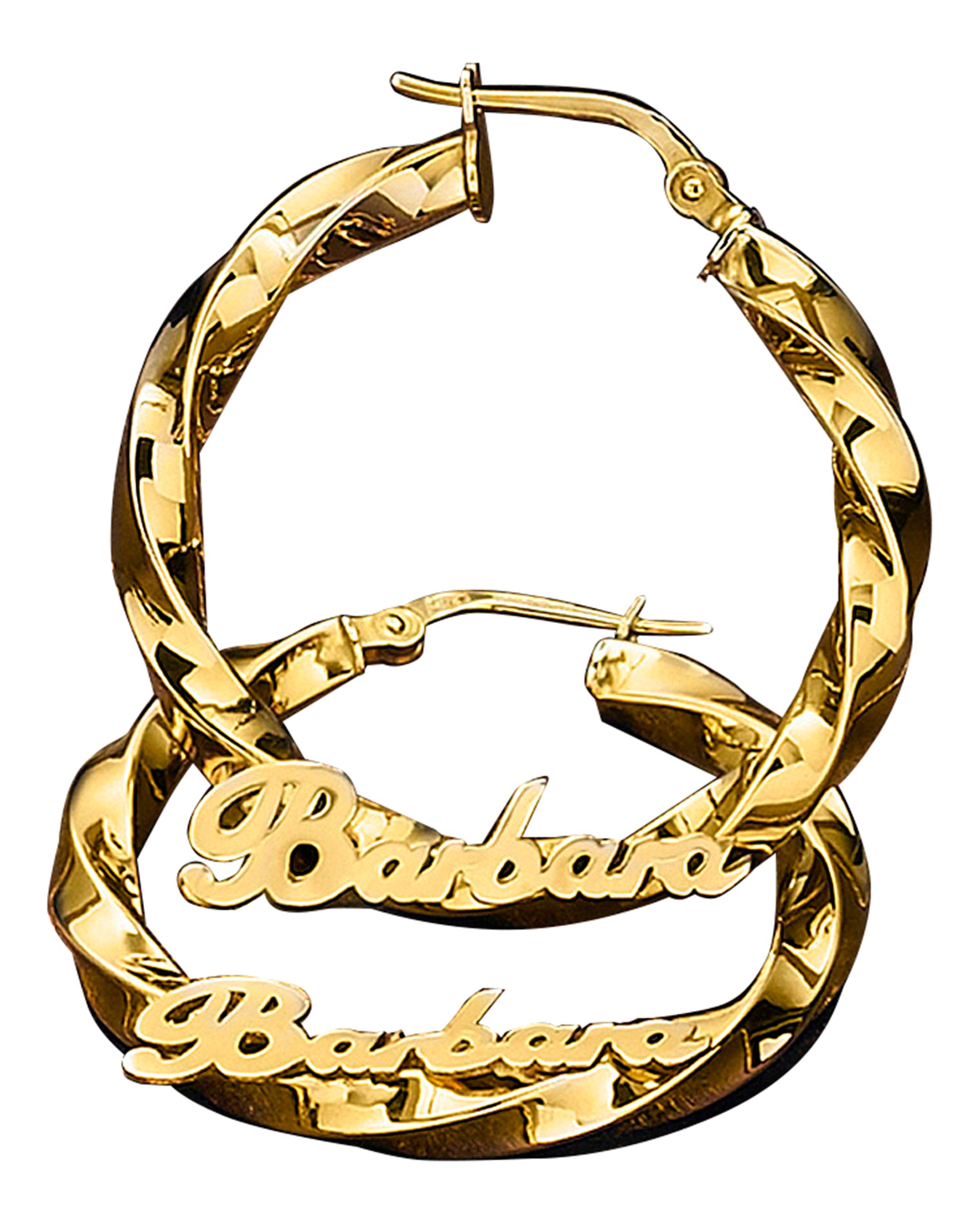 9ct Personalised Hollow Hoop Earrings