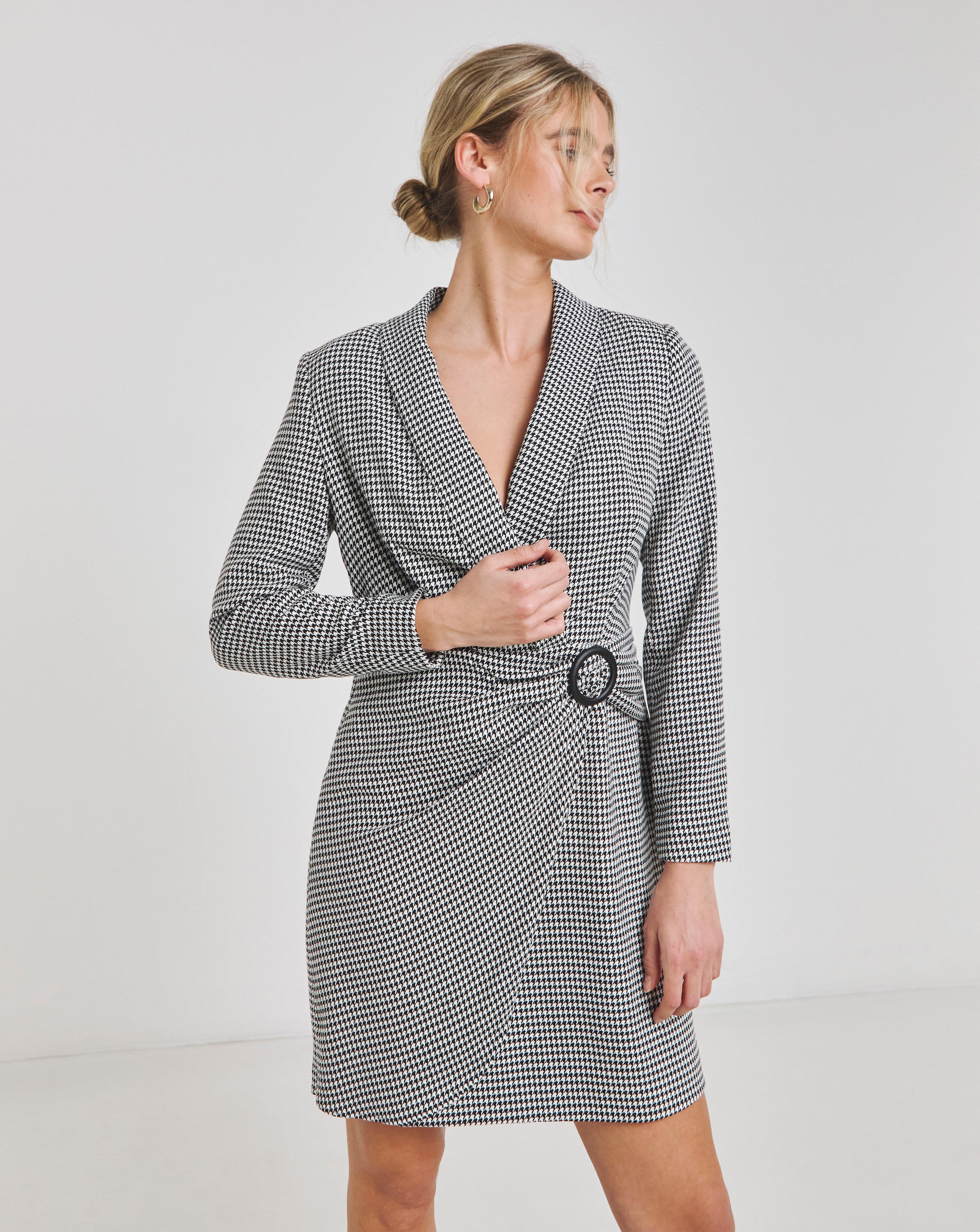 Simply Be - Women's Check Twist Blazer Dress - Size 20 - Check - 89% Polyester 11% Elastane