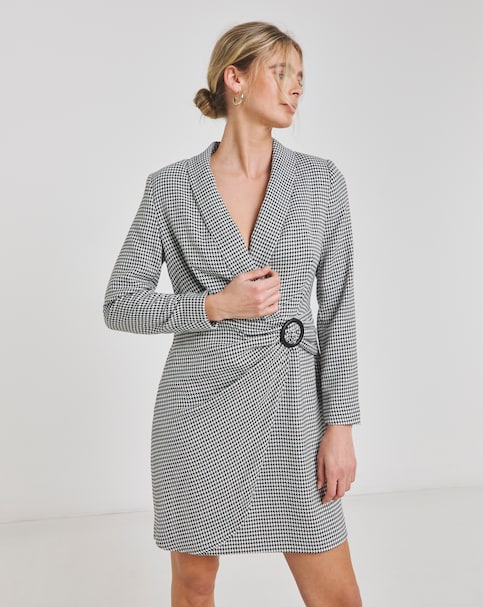 Simply Be - Women's Check Twist Blazer Dress - Size 22 - Check - 89% Polyester 11% Elastane - Check