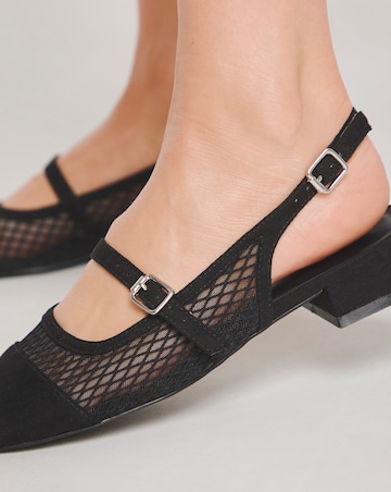 Jupiter Mesh Block Heel Court Shoes - Extra Wide Fit (EEE)