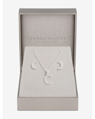 Simply Silver 925 CZ Crescent Set