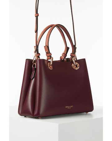 GALA CROSSBODY TOTE PLUM/TAN GALA CROSSBODY TOTE PLUM/TAN