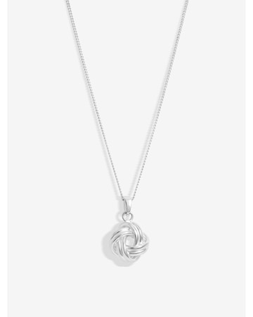 Simply Silver Polished Knotted Pendant