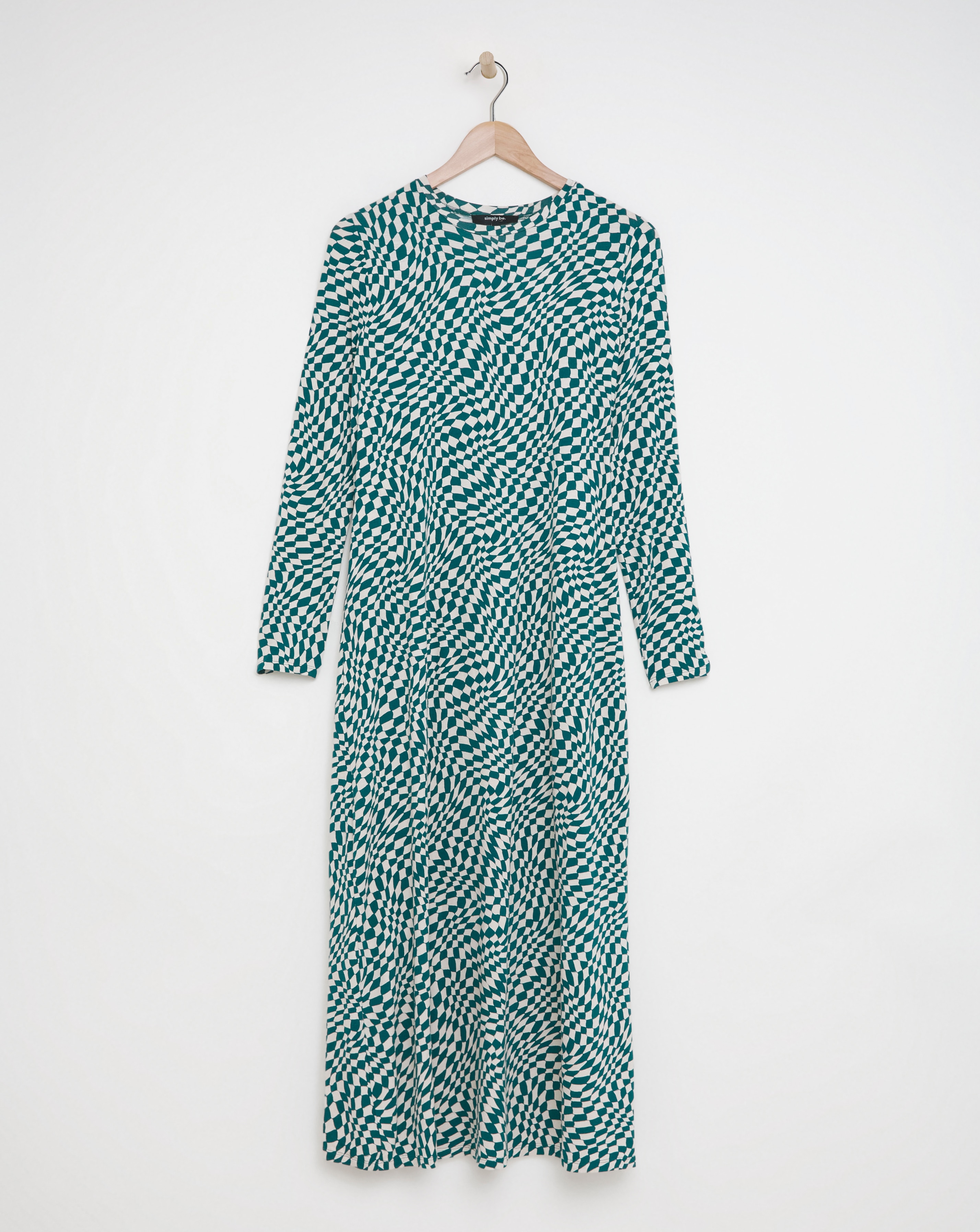Simply Be - Women's Green Printed Midaxi T-Shirt Dress - Size 20 - Green print - 95% Viscose 5% Elastane