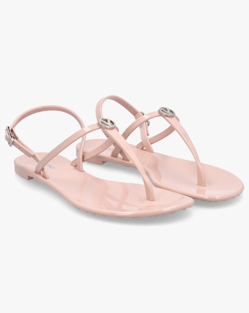 Valentino Bags Jally Pink Toe Post Logo Sandals