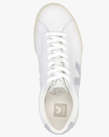 Veja Esplar Logo Extra White Silver Leather Trainers