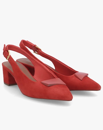 Radley Bliss Crescent Flame Suede Block Heeled Sling Backs Standard Fit