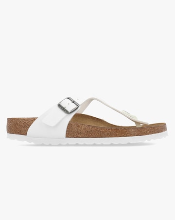 Birkenstock Gizeh Birko Flor White Toe Post Sandals Standard Fit