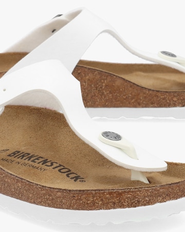 Birkenstock Gizeh Birko Flor White Toe Post Sandals Standard Fit