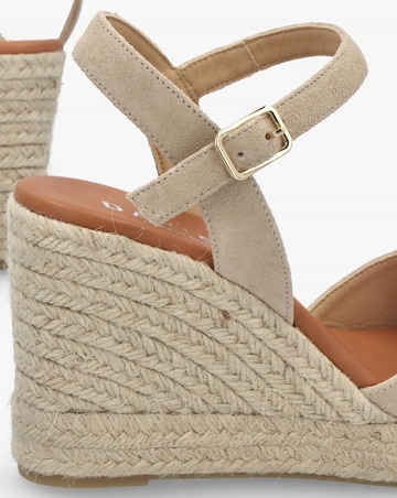 Daniel Jaffle Beige Suede Snaffle Wedge Espadrilles Standard Fit