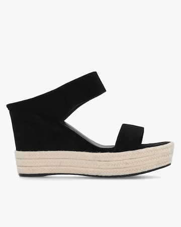 Daniel Regina Black Suede Wedge Mules Standard Fit