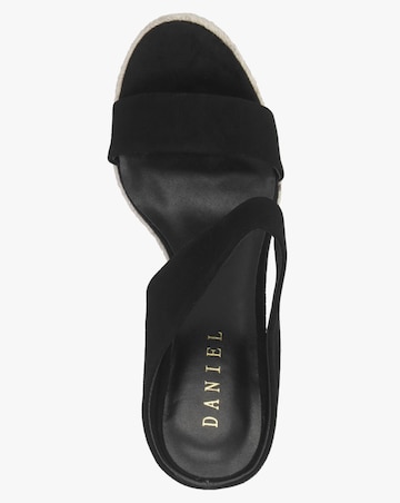 Daniel Regina Black Suede Wedge Mules Standard Fit