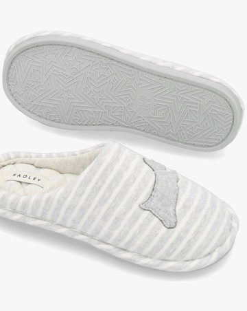 Radley Hadley Jersey Stripe Grey Mule Slippers Standard Fit