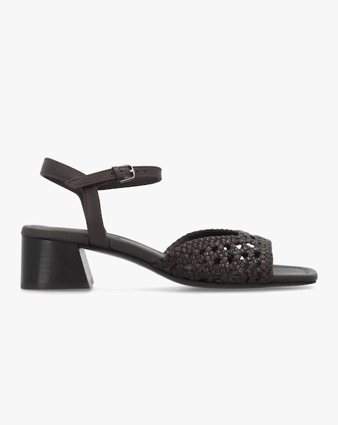 Radley The Camden Chocolate Leather Woven Low Heel Sandals Standard Fit