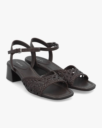 Radley The Camden Chocolate Leather Woven Low Heel Sandals Standard Fit