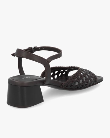 Radley The Camden Chocolate Leather Woven Low Heel Sandals Standard Fit