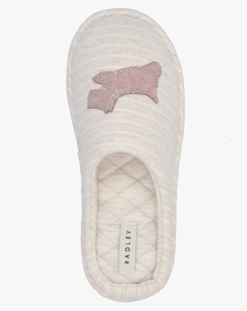 Radley Hadley Jersey Stripe Pale Pink Mule Slippers Standard Fit
