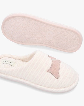 Radley Hadley Jersey Stripe Pale Pink Mule Slippers Standard Fit