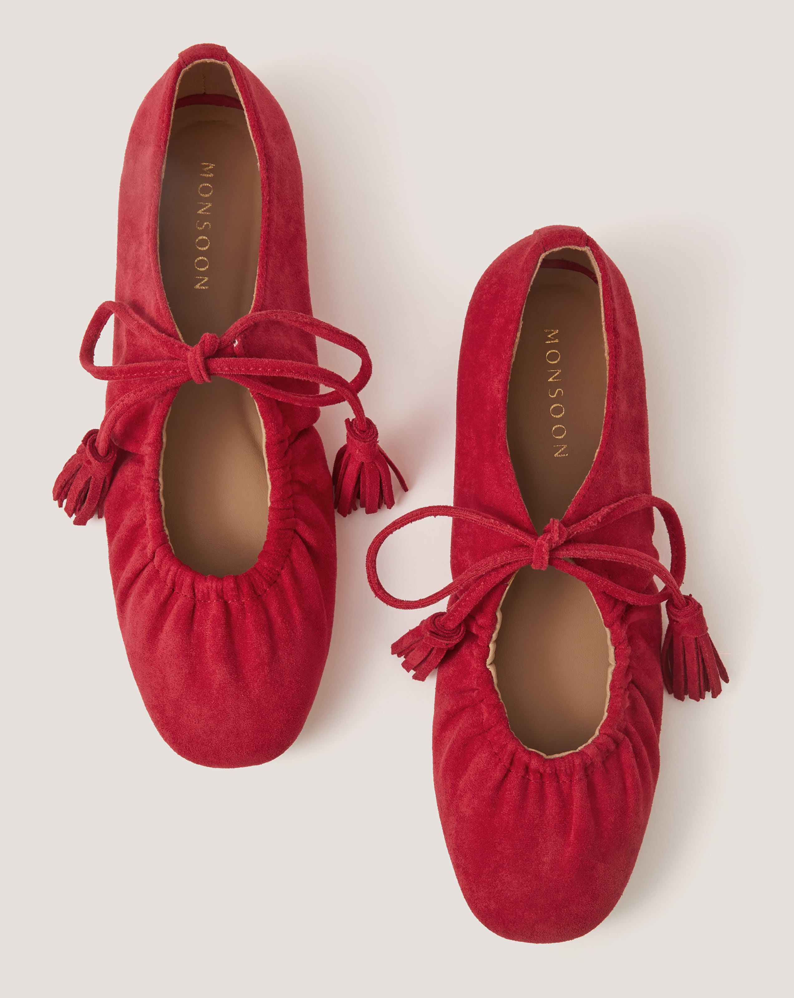 Monsoon Blair Faux Suede Ballet Pumps
