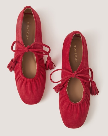 Monsoon Blair Faux Suede Ballet Pumps