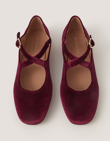 Monsoon Dana Velvet Mary Jane Flats