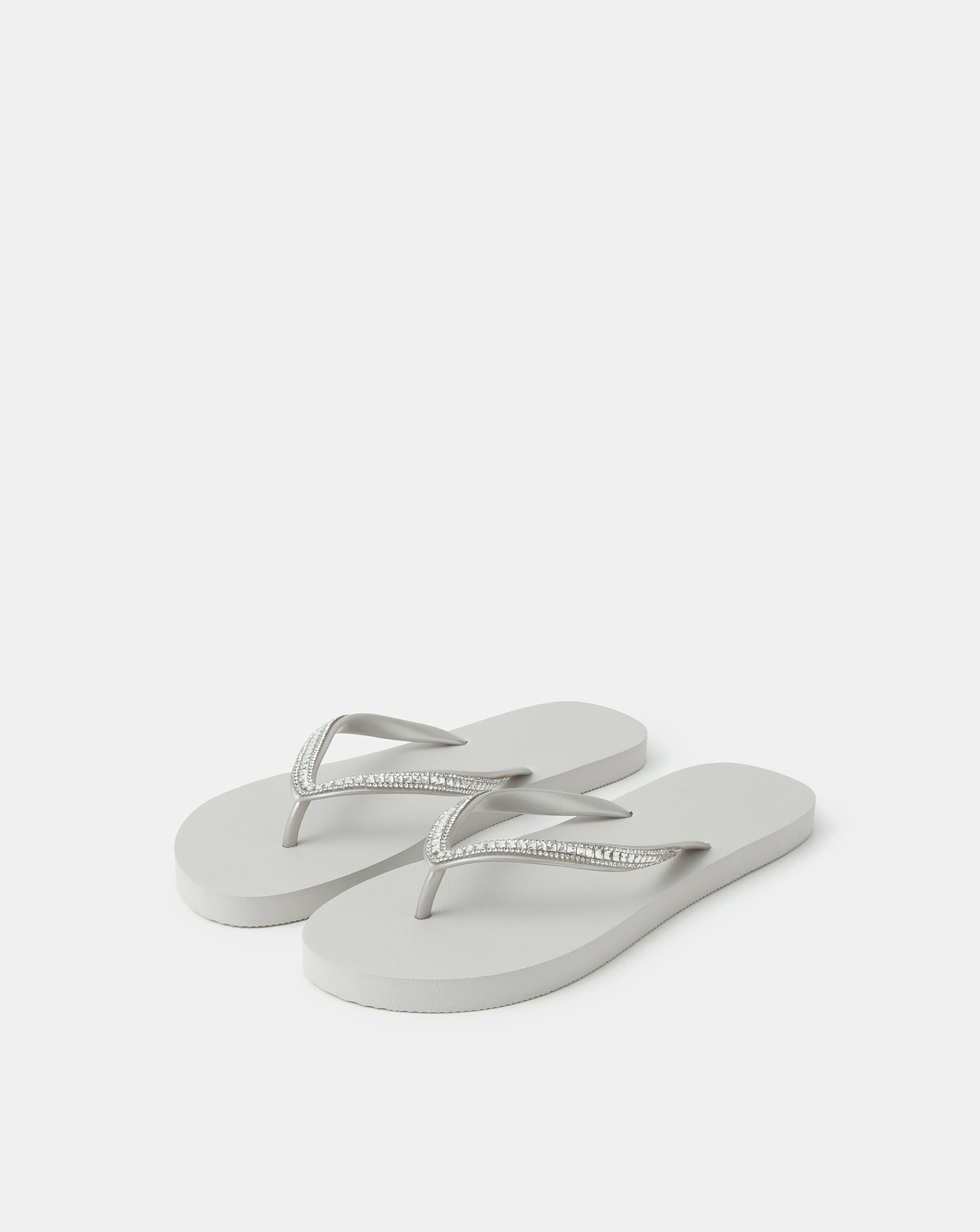 Accessorize Embellished Flip Flops