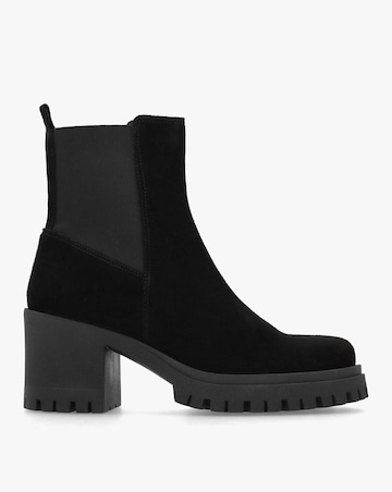 Daniel Luxor Black Suede Block Heel Chelsea Boots Standard Fit