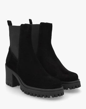 Daniel Luxor Black Suede Block Heel Chelsea Boots Standard Fit