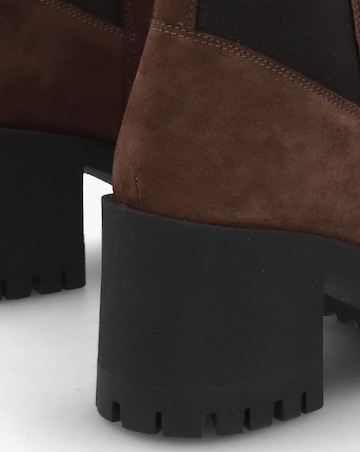 Daniel Luxor Brown Suede Block Heel Chelsea Boots Standard Fit