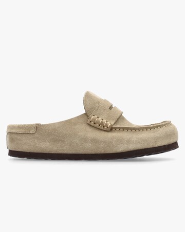 Birkenstock Naples Wrapped Taupe Suede Clogs Narrow Width