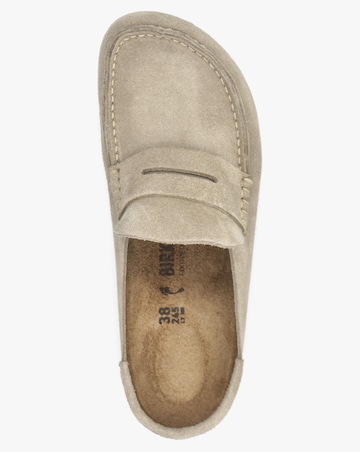 Birkenstock Naples Wrapped Taupe Suede Clogs Narrow Width