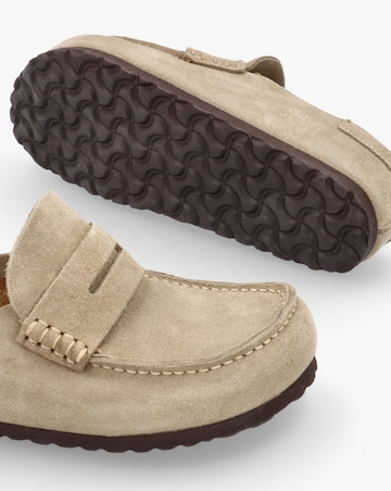 Birkenstock Naples Wrapped Taupe Suede Clogs Narrow Width