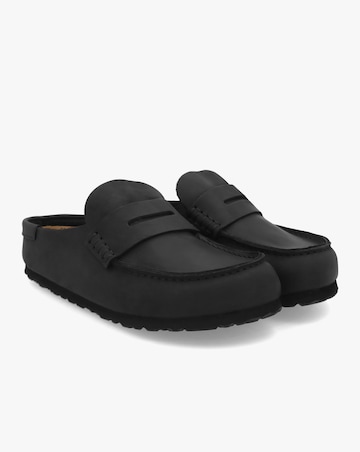 Birkenstock Naples Wrapped Black Leather Clogs Narrow Width