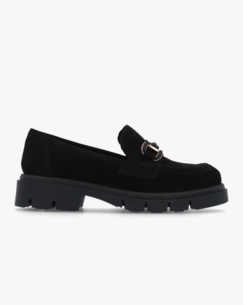 Daniel Laffle Black Suede Chunky Loafers Standard Fit