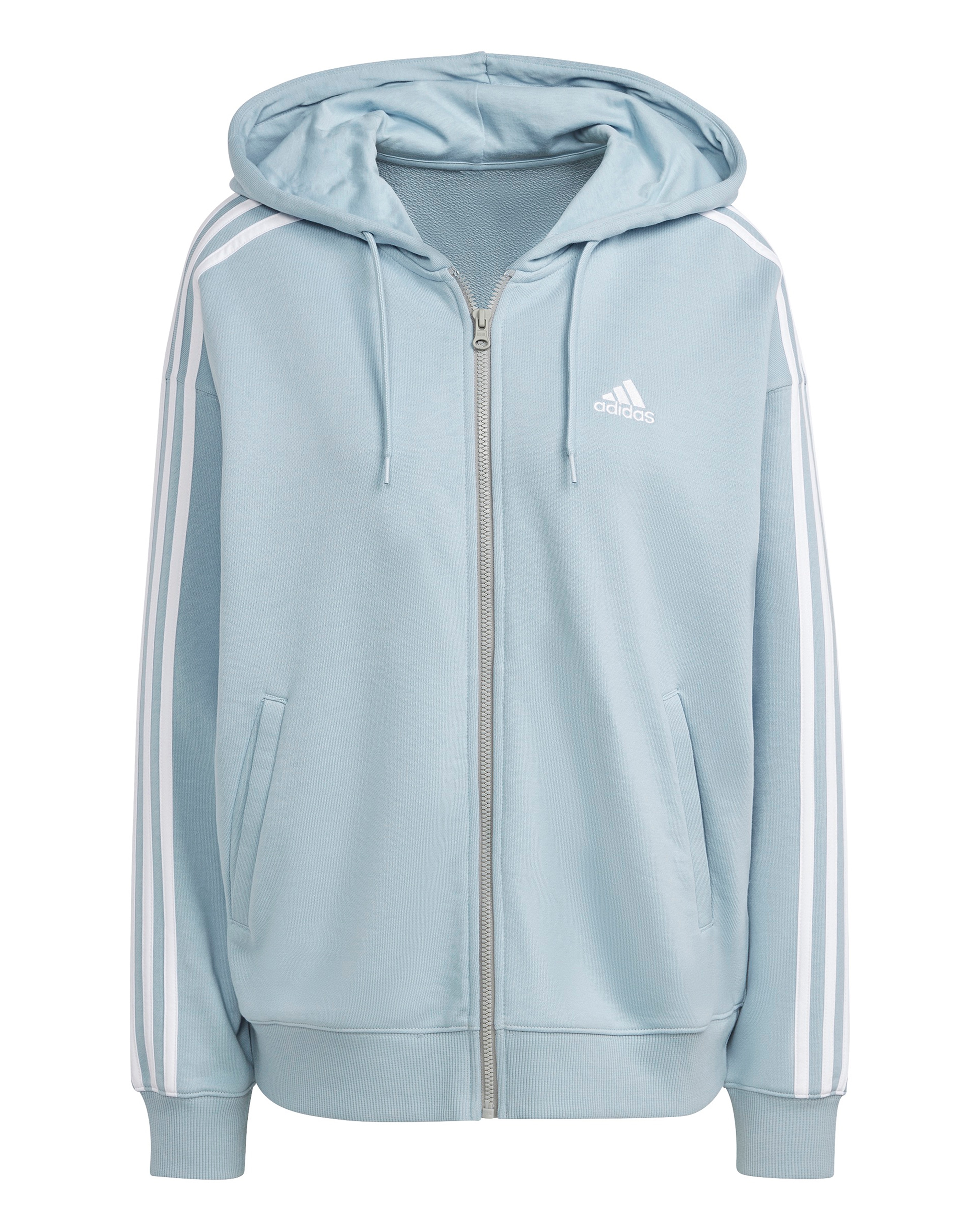 adidas 3 Stripes Fleece Full Zip Hoodie