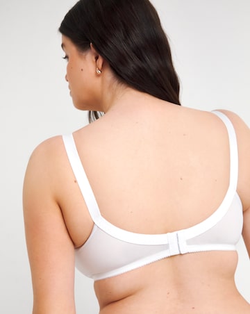 Pretty Secrets Dotty Embroidered Full Cup Non Wired White Bra C-H -White