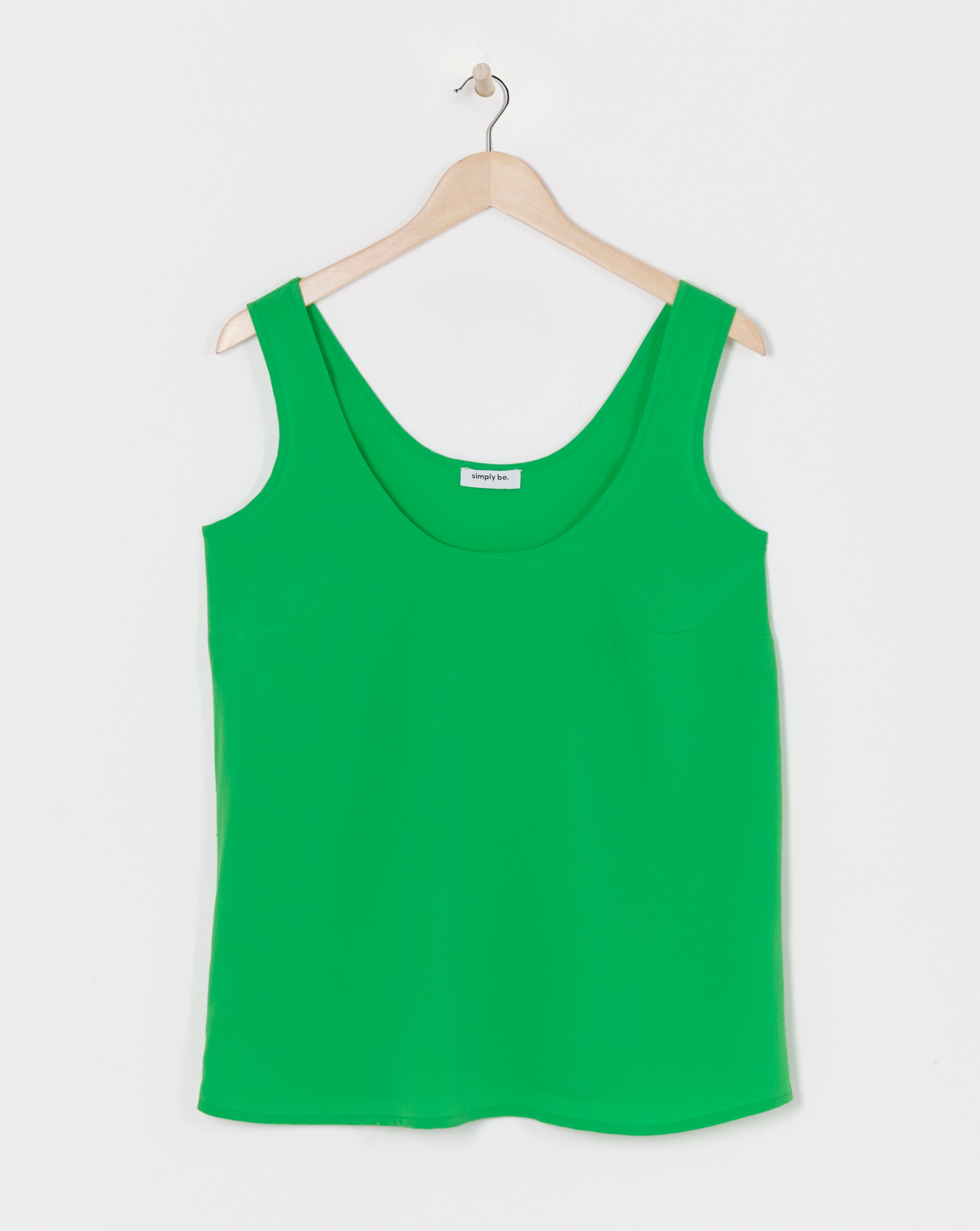 Lightweight Scoop Neck Vest Top - Green - Womens - Size 10 - Simply Be
