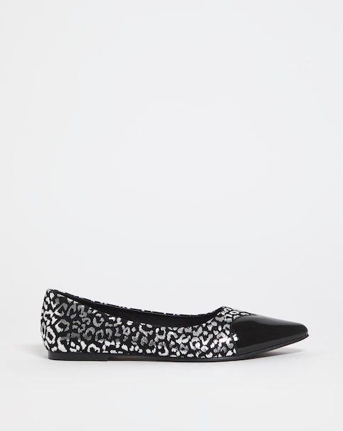 Heart Toe Ballerina Shoes Ex Wide Fit
