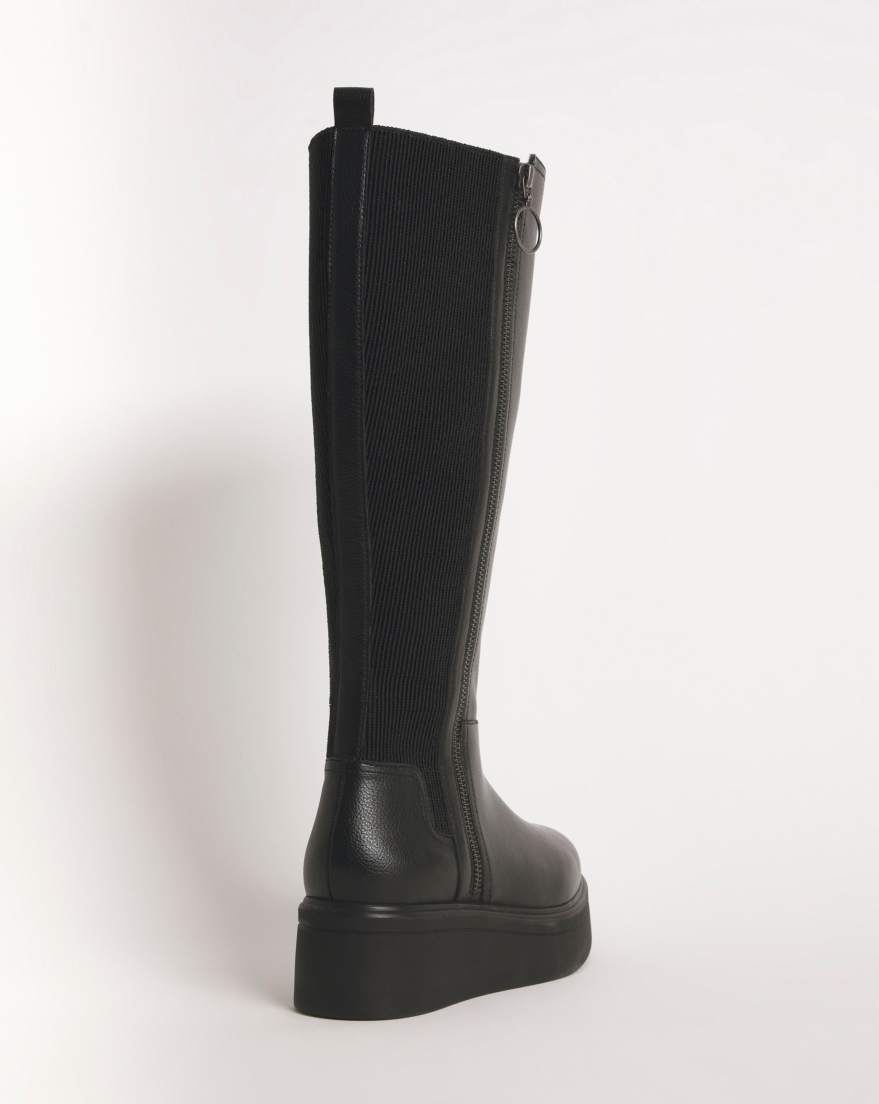 Wedge knee high boots wide calf sales
