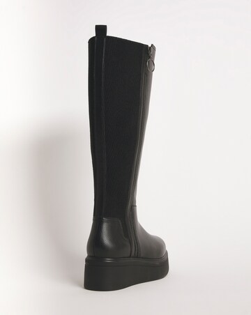 Kayley Wedge Knee High Boots Ex Wide Fit Super Curvy Calf