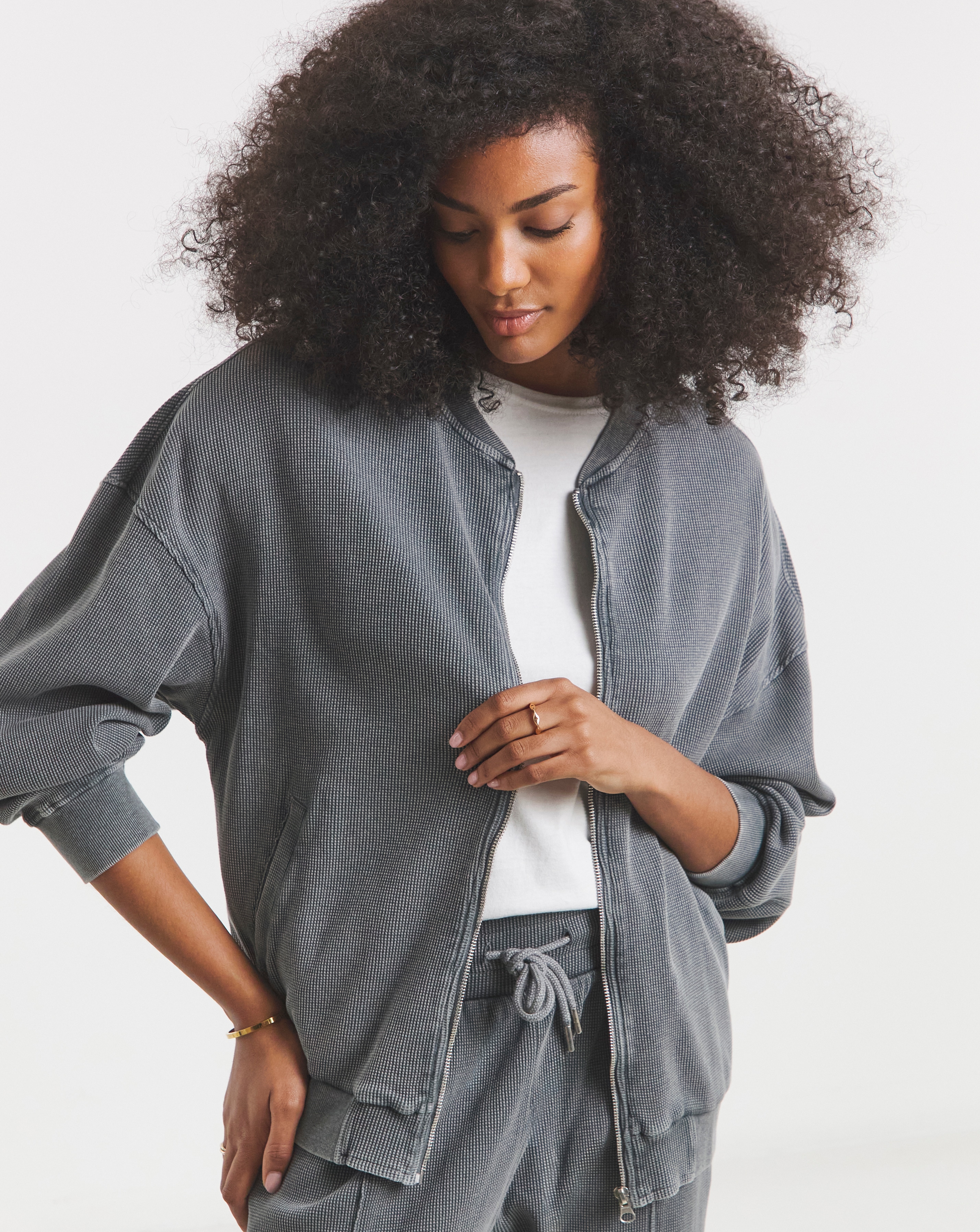 Simply Be Waffle Bomber Jacket