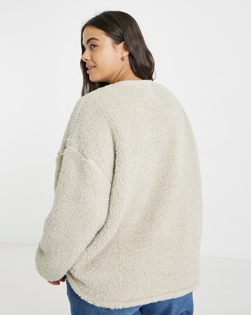 Cream Borg Embroidered Sierra Nervada Sweatshirt