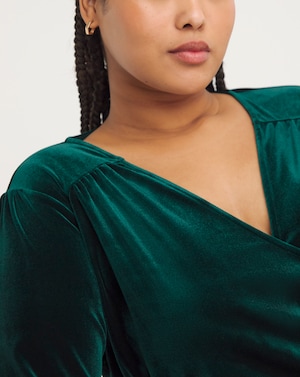 Joe Browns Green Ava Velour Wrap Tops - Image 4