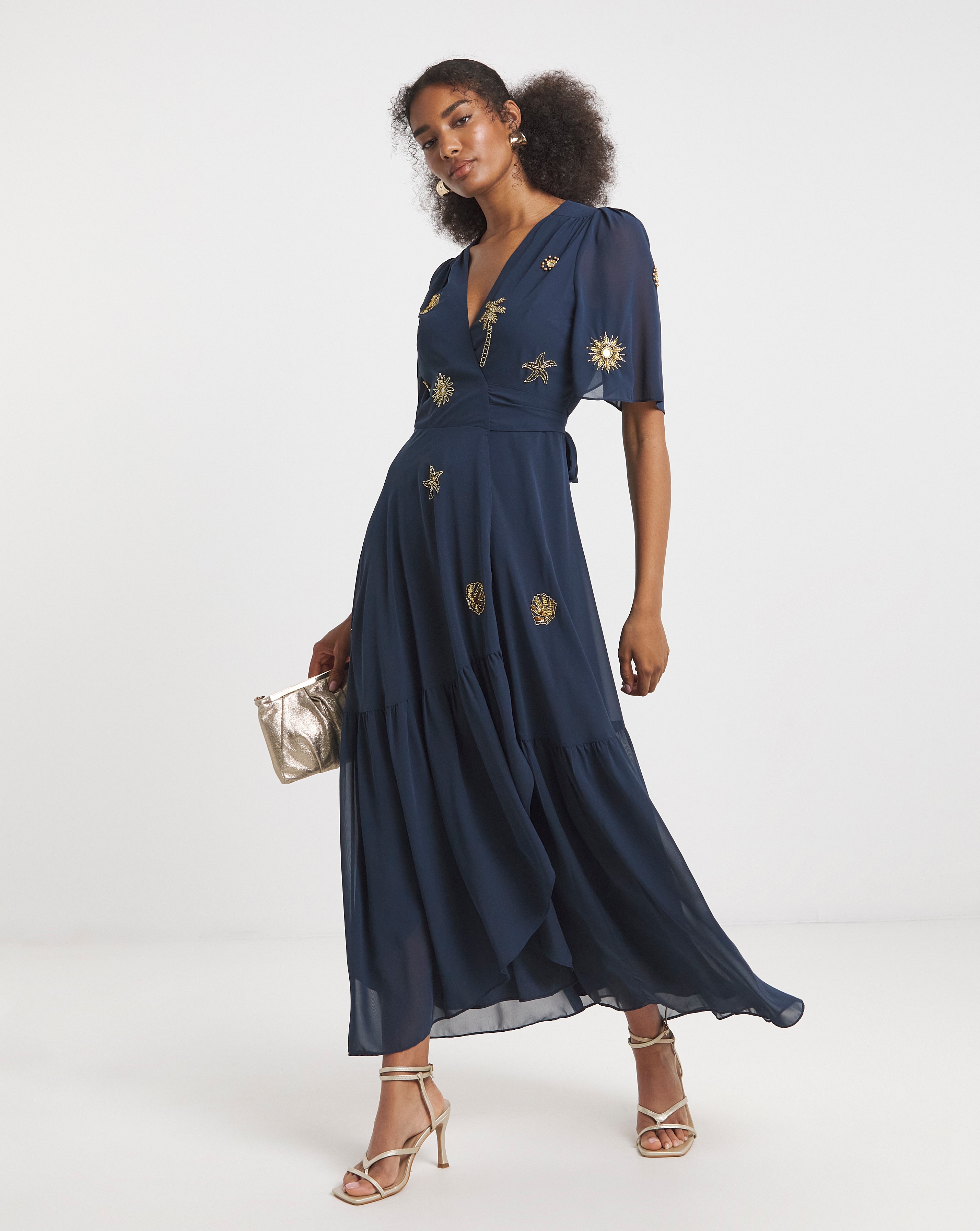Hope & Ivy Venetia Wrap Maxi Dress