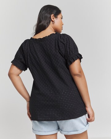 Joe Browns Camicia Donna Con Orlo Arricciato E Ricamo Pizzo Sangallo, Colore Rosa